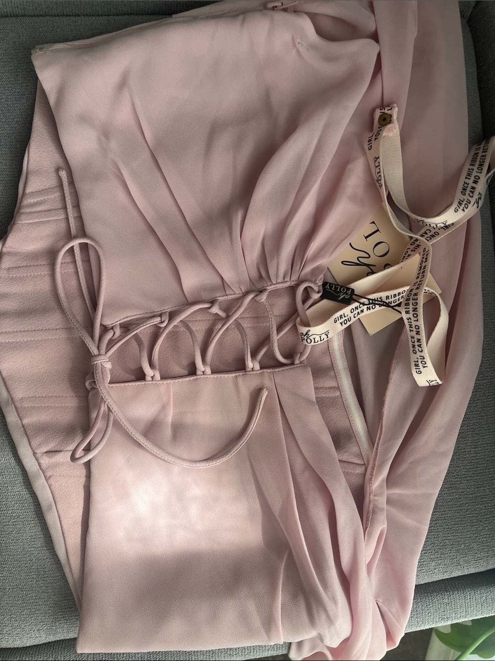 Oh Polly Pink Lace-Up Crop Top